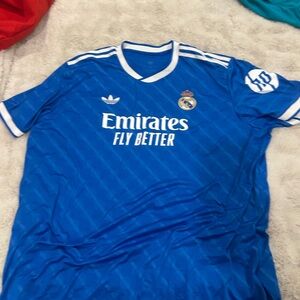 Adidas Blue and White Real Madrid Sports Jersey